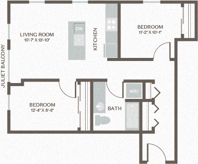 Maris Seattle, WA Two Bed One Bath 1 812-813 SF